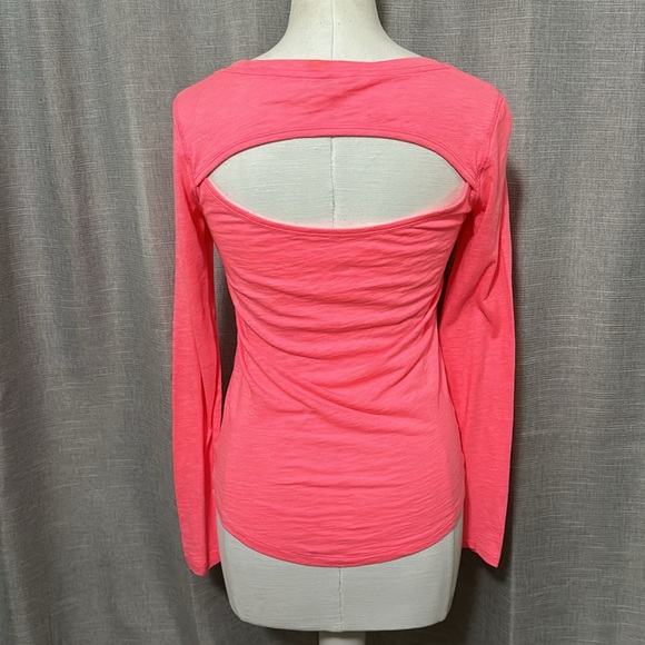 VS PINK-Tissue Long Sleeve Tee-Sz XS-Hot Pink-GUC - Picture 7 of 15